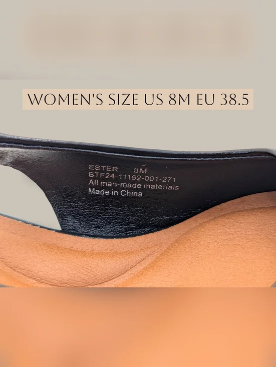 Baretraps "Ester" Women's Size 8M Black Faux Leather Slingback Block Heel - Picture 11 of 17